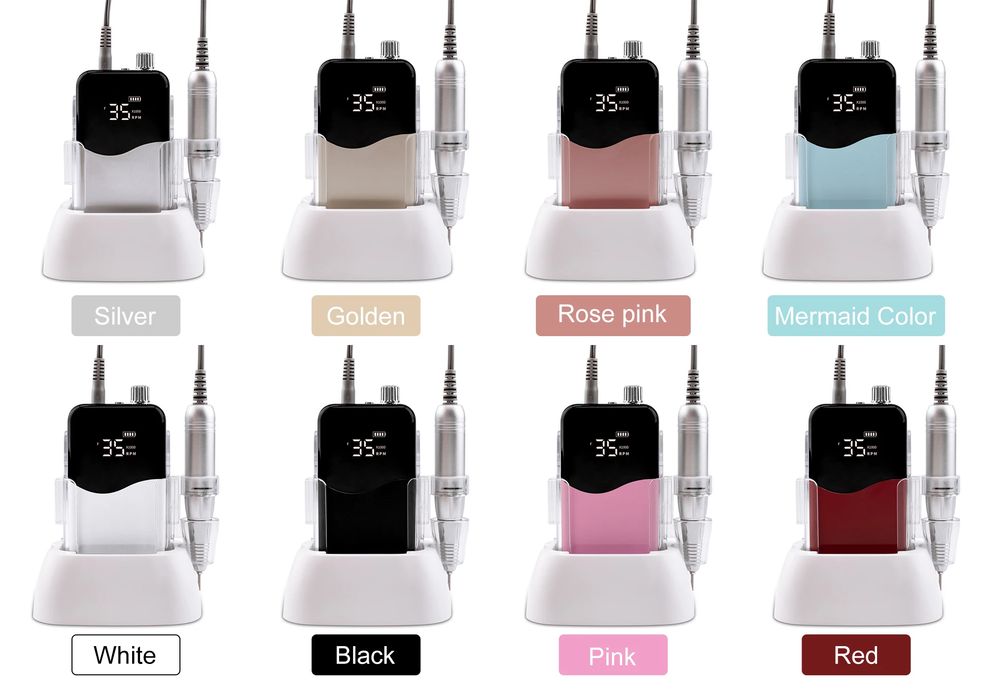 Draagbare Desktop Draadloze Nagelboormachine 35000 RPM Oplaadbare Draadloze Manicure Elektrische Nagelvijl Boor Nagelvijlgolf