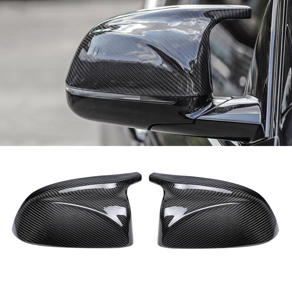 

2pcs AN Carbon Fiber Side Wing Rear view Mirror Caps Cover Case Shell Replace For BMW X3 G01 X4 G02 X5 G05 X6 G06 X7 G07 2019-20