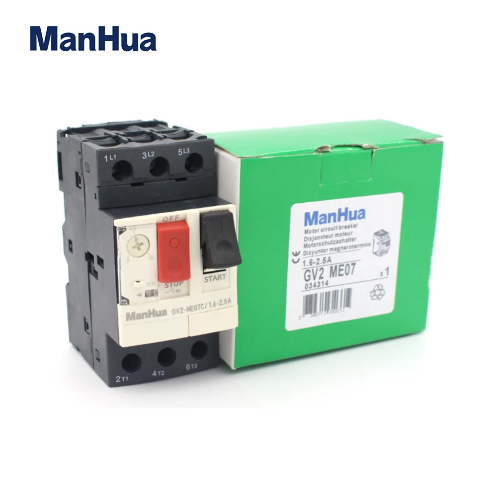 ManHua Motor Control and Protection GV2 ME Series Electric Motor Protection Circuit Breaker Push Button