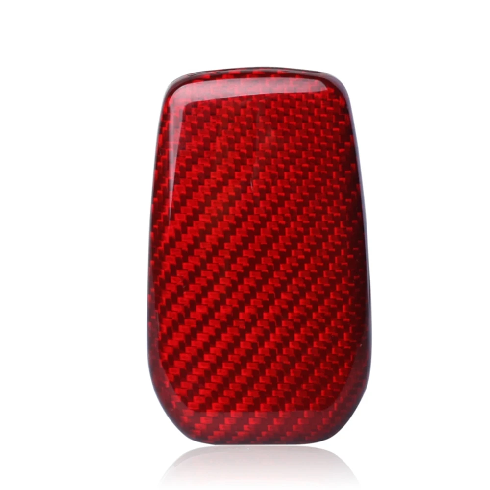 For Toyota Fortuner Hilux Prado Highlander 2010-2019 Smart Remote Key Fob Case Cover Shell Car Black/Red Real Carbon Fiber Caps