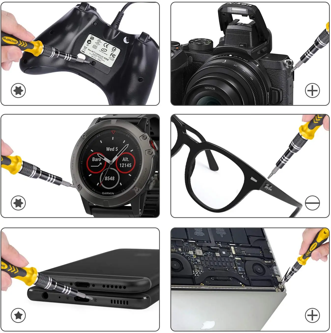 Imagem -03 - Kit de Reparo do Computador 122 em Kit Chave de Fenda Magnética do Portátil Conjunto de Chave de Fenda da Precisão Conjunto Pequeno do Motorista do Parafuso do Impacto com Case