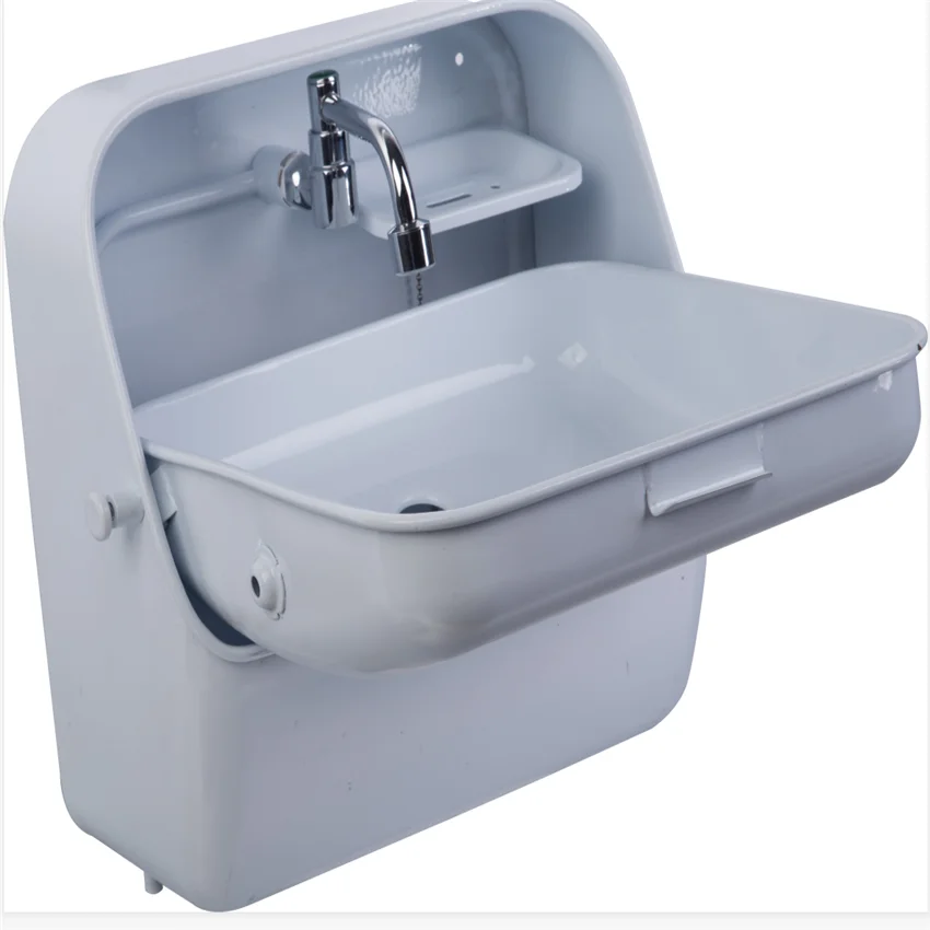 

370*390*180/375mm White Painted Stainless Steel Folding Sink with Integrated Tap GR-595W Caravan Camper RV Boat