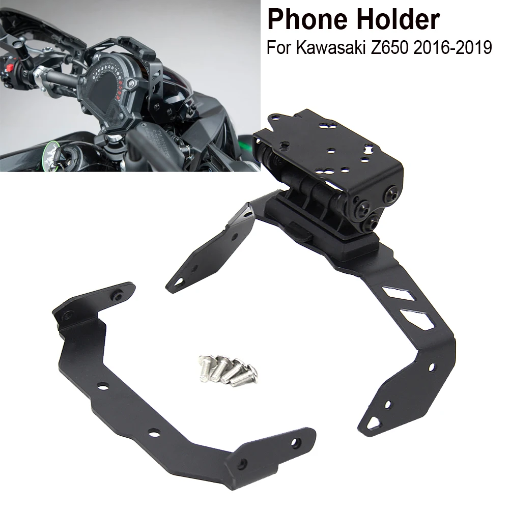 2016-2019 Motorcycle Front Phone Stand Holder Smartphone Phone GPS Navigaton Plate Bracket For Kawasaki Z650 Z 650