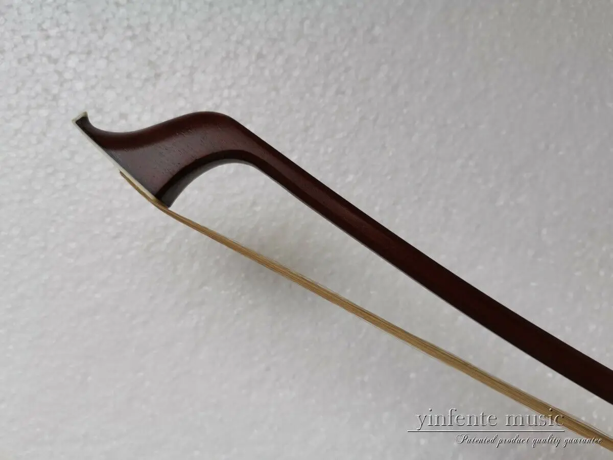 German Style 3/4 Double Bass Bow Brazilwood ebony Frog Natural Bow Hair guitar parts