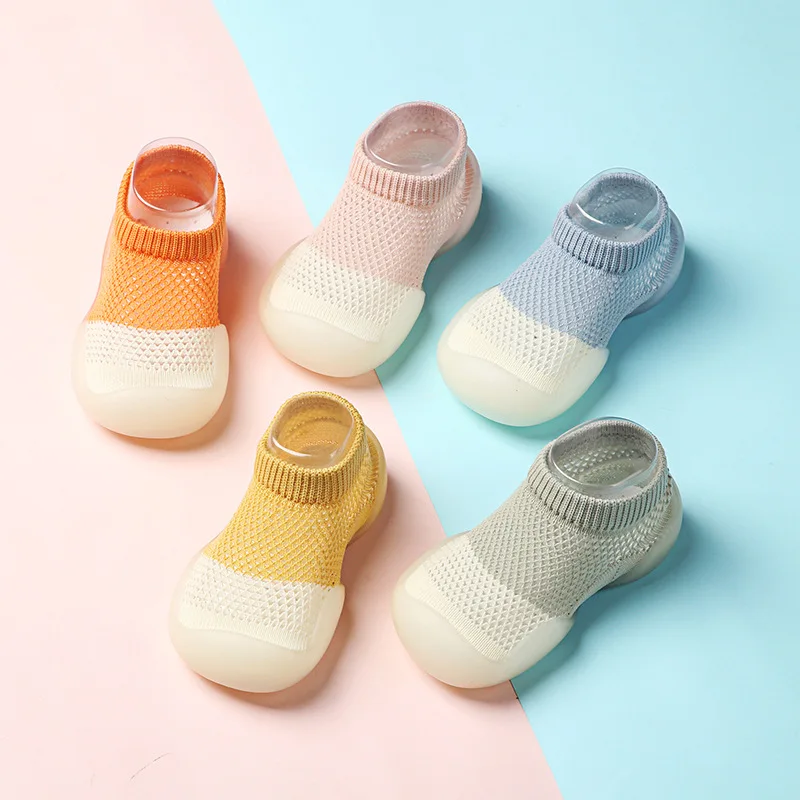 Babyschuhe, Lauflernschuhe, bequem, für Jungen und Mädchen, Kinder, Gummi, weiche, rutschfeste Sohle, Bodenschuhe, Strickstiefeletten – Detail 20