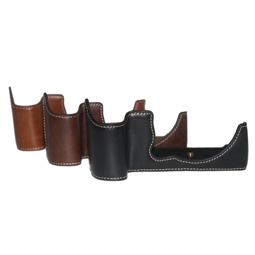 

Camera Bag PU Leather Half Body Set Cover For Fuji Film GFX 50S Bottom Case With Battery Opening