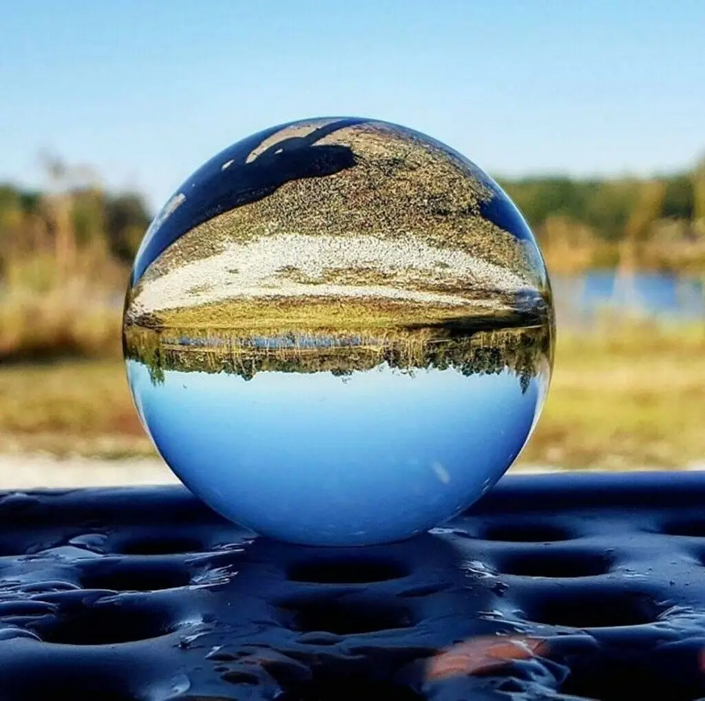 30/40/50/60/70/80mm Klare Glas-Kristallkugel Heilende Glücks-Sphäre Fotografie-Requisiten Lensball Deko-Geschenke – Detail 2