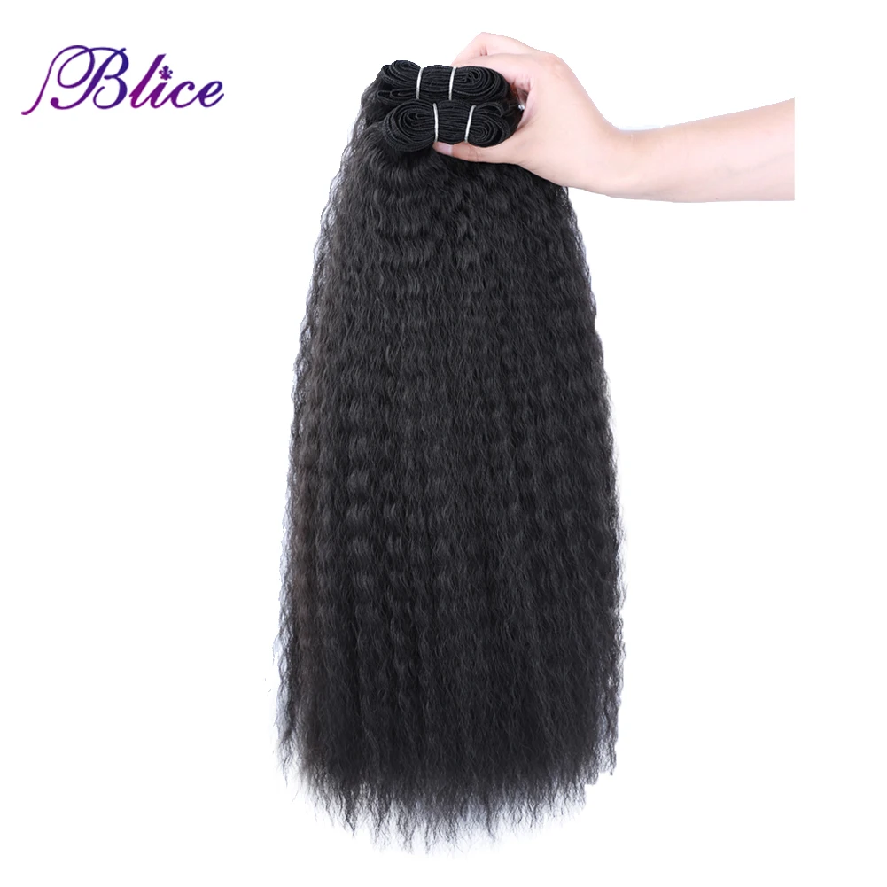 Blice-extensiones de pelo sintético con cierre para mujer, mechones de pelo liso y rizado con cierre, 10-30 pulgadas, 2 piezas