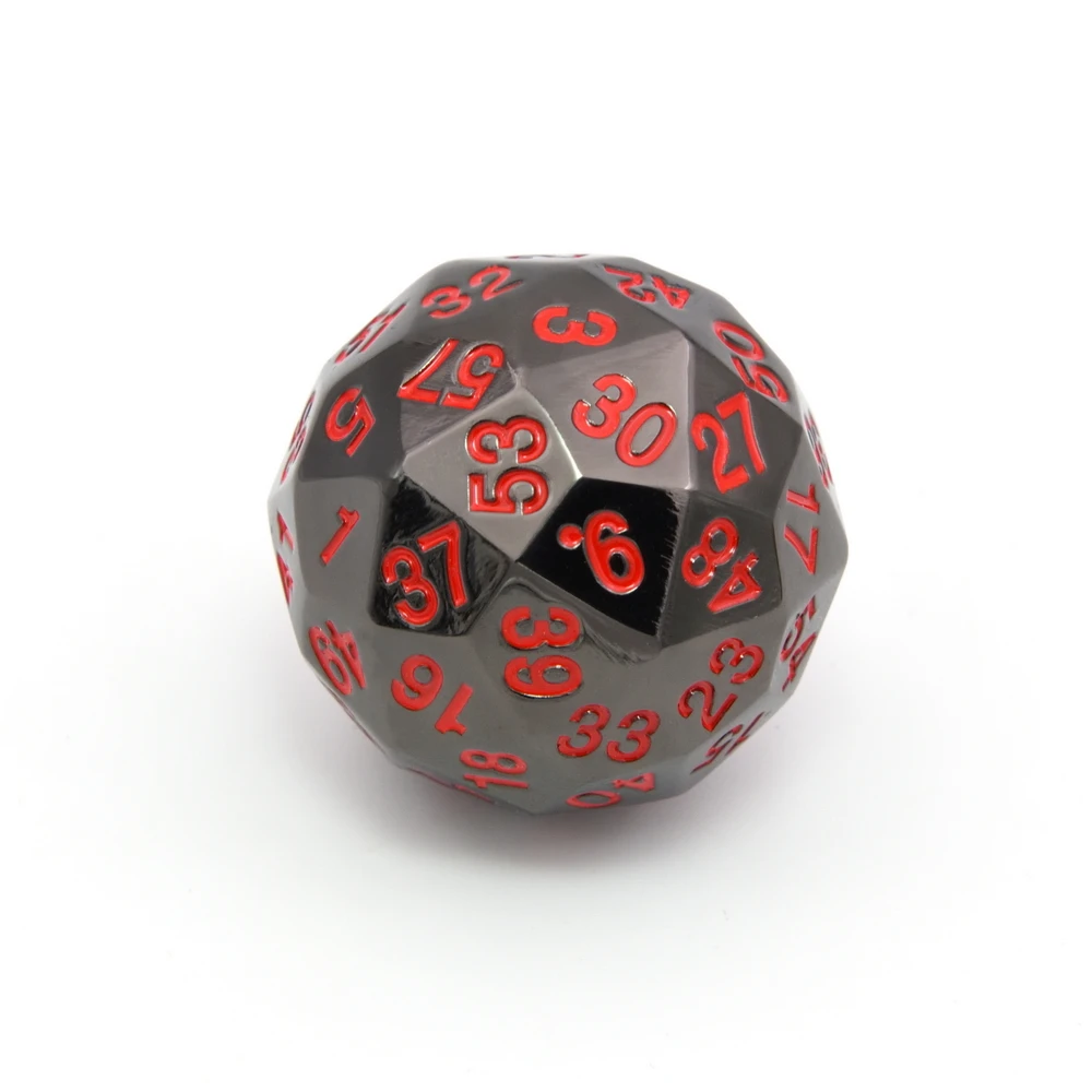 Metall 60 Seitig Polyhedral Würfel mit Samt Beutel Für Tabletop Spiele DnD MTG Mathematik Lehre