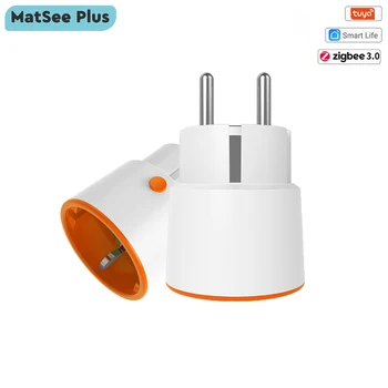 Tuya Smart ZigBee Power Plug EU 16A Socket KWh Electricity Energy Monitor Signal Extender Repeater Support Alexa Google Home