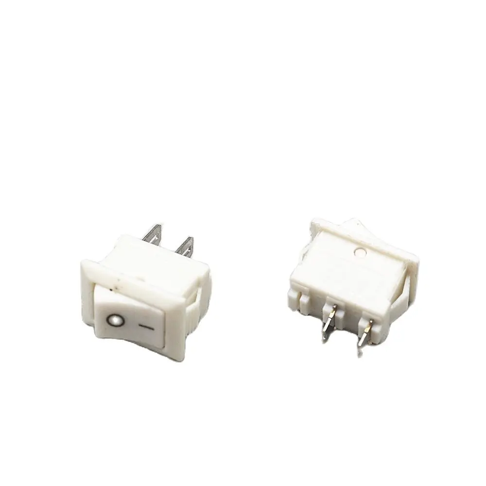 30pcs 10x15mm Mini Rocker Switch White 2 throw 2pins I/O Button Power KCD1 10*15  2P2T 10*15mm  KCD1-11