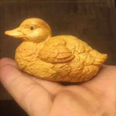 Cypress Boxwood Hand-Carved Duck Ornaments, Home Office, Bedroom Artwork