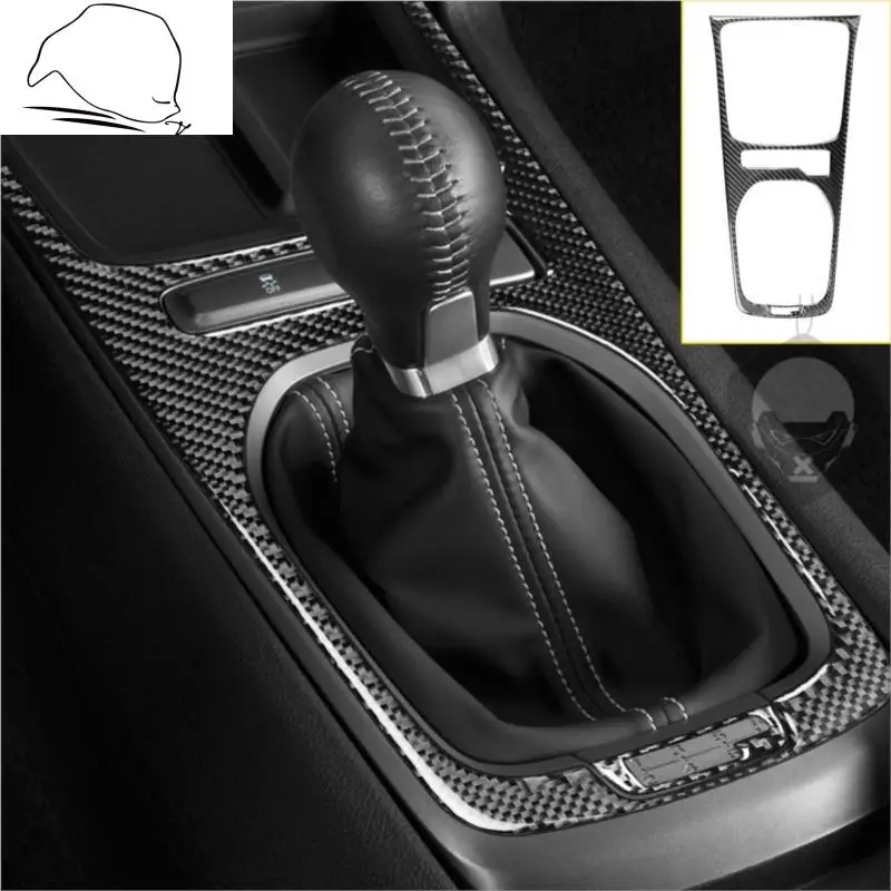 

For Chevrolet Camaro 2010 2011 ZL1 Carbon Fiber Car Center Console Gear Shift Panel Cupholder Cover Sticker Trim Accessories