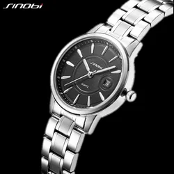 New Sinobi Woman Watch Fashion And Casual Ladies Quartz Geneva Wristwatches Calender Stainless Steel Clock Relogio AAAAA Gift