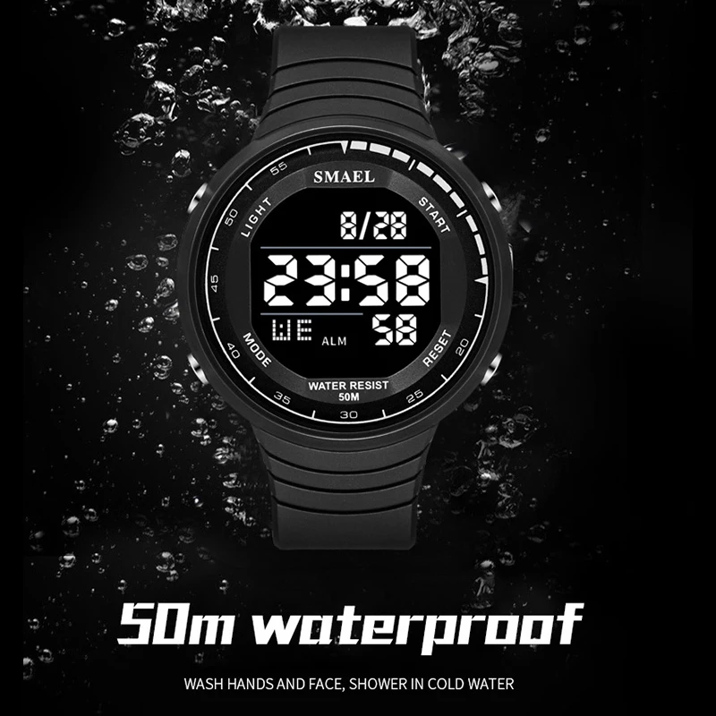 Men Watches Digital 50M Waterproof SMAEL Sports Wristwatches Stopwatch Alarm Clock Male Auto Date 1925 Military Digital Watch