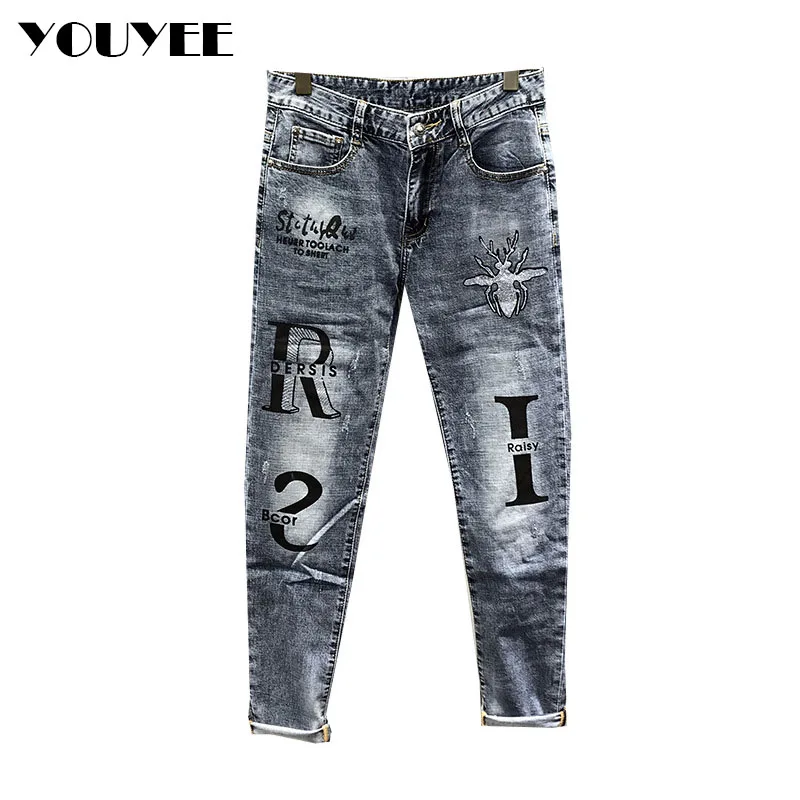 Calça jeans reta justa masculina, nova calça de alta qualidade casual streetwear 2021