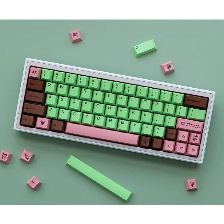 

Mocha Chocolate Mechanical Keyboard Keycaps Cherry Profile PBT134 Keys Support 61/64/68/78/84/87/96/980/104/108 Profile Keyboard