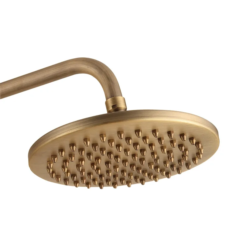 8 inch Classic Antique Brass Rainfall Shower head 8\'\' Black Rose Gold Round Showerhead with Copper Nozzle SH112