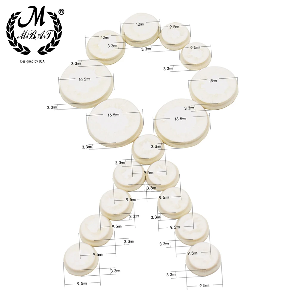 M MBAT 17 teile/satz Klarinette Pads Ersatz Langlebig Exquisite Blasinstrument Holzblasinstrumente Klarinette Teil Zubehör – Detail 3