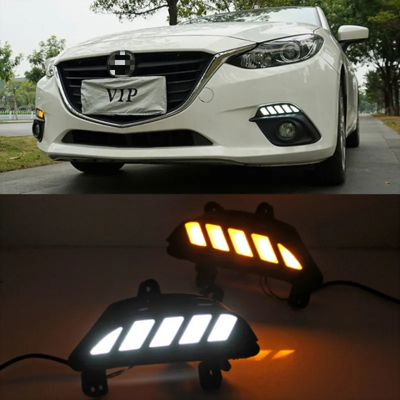 

For Mazda 3 2014 2015 2016 Dynamic Turn Signal Relay Waterproof Car DRL 12V LED Daytime Running Light Fog Lamp Decoration