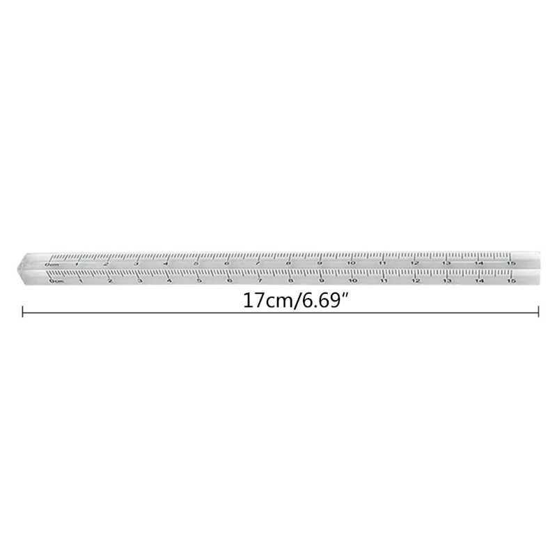 H052 Portable Acrylic Straight Ruler Accurate Mathematics Ruler Three-sided Clear Ruler Lightweight Durable Student Supplies