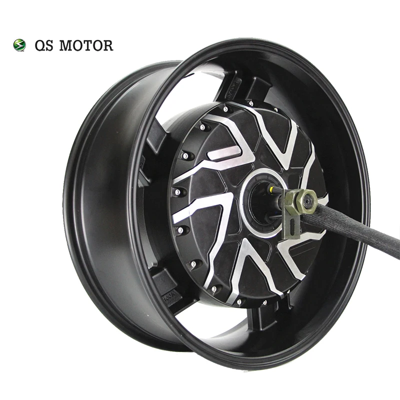 

QS Motor 17x6.0inch 12kW 273 V4 157KPH in Wheel Motor BLDC High Power Dual Shaft Hub Motor for E-Motorcycle