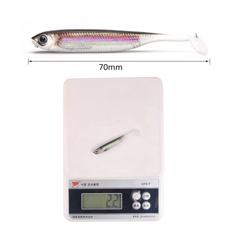 5 Pcs Soft Bait Fishing Lure 7cm/2.2g Topwater Silicone Sea Fishing freshwater Bass Artificial soft Lure Shad Wobblers Leurre