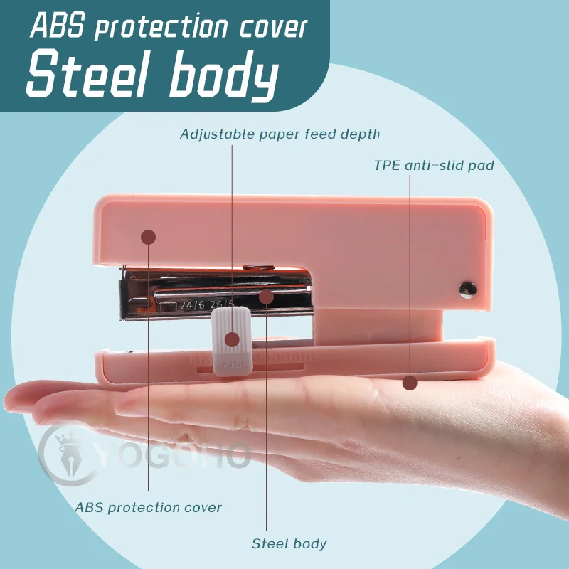 M&G Morandi Power Saving Stapler 24/6 12# Student Small Stapler Office Portable Hand-Held Book Binding Multifunctional Accessory