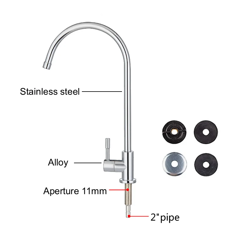 Смеситель для водоочистителя, из нержавеющей стали и сплава, 2-точечный Универсальный интерфейс, маленький локоть с одним выходом, детали для водоочистителя