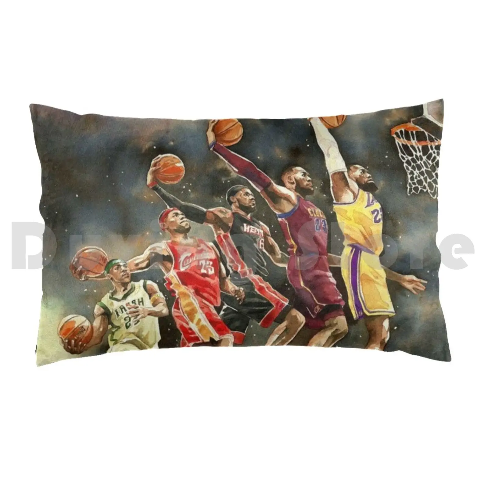 Shot Of Basketball Pillow Case Printed 35x50 Basket Games King Sport Parody Shift Player 23 Team Crown Sneakers