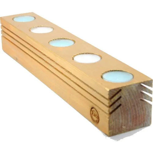 Turcowood Foil Gold Painted Light Low Beam Gorgeous Decorative Natural Wooden Candle Holder