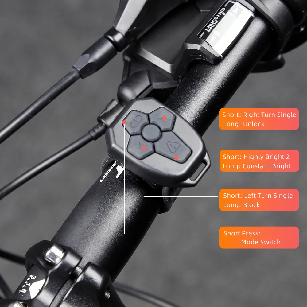 KINGSEVEN Bicycle Rear Lights Dela USB Rechargeable Warning Taillight Bike Wireless Remote Turn Signal LED Lantern Lighting