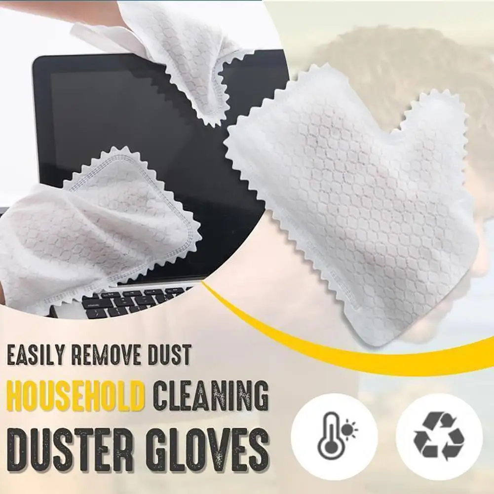 10PCS Dust Cleaning Gloves Non-woven Dish Washing Gloves Reusable Household Kitchen Cleaning Tools Window Glass Cleaning Gloves