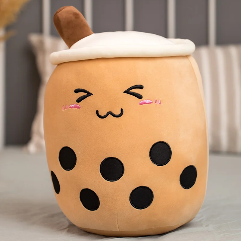 1pc 25CM Cartoon Bubble Tea cup Shaped Pillow Plush Toys Real Life Stuffed Soft Back Cushion Funny Dood Gifts for Kids Birthday