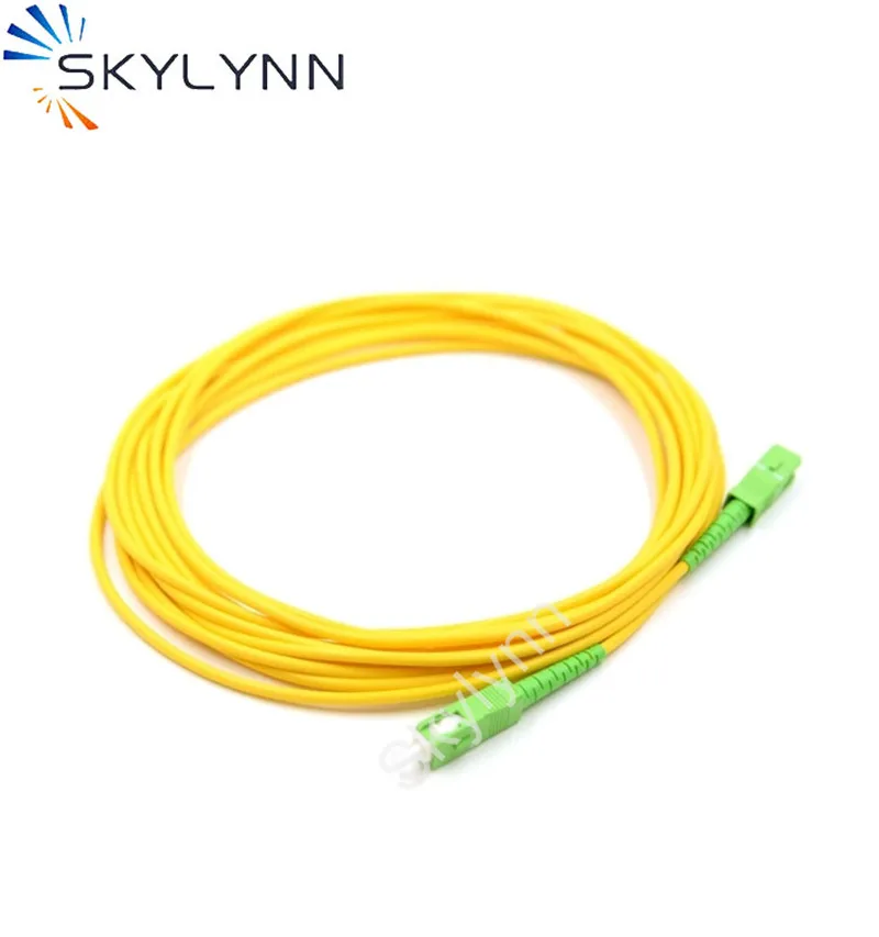 Imagem -03 - Cabo de Fibra Óptica para Telecomunicações sc Apc sm G652d Núcleo sx Comprimento de Metro Jaqueta Lszh Amarela 50 Pcs Conector sc Upc