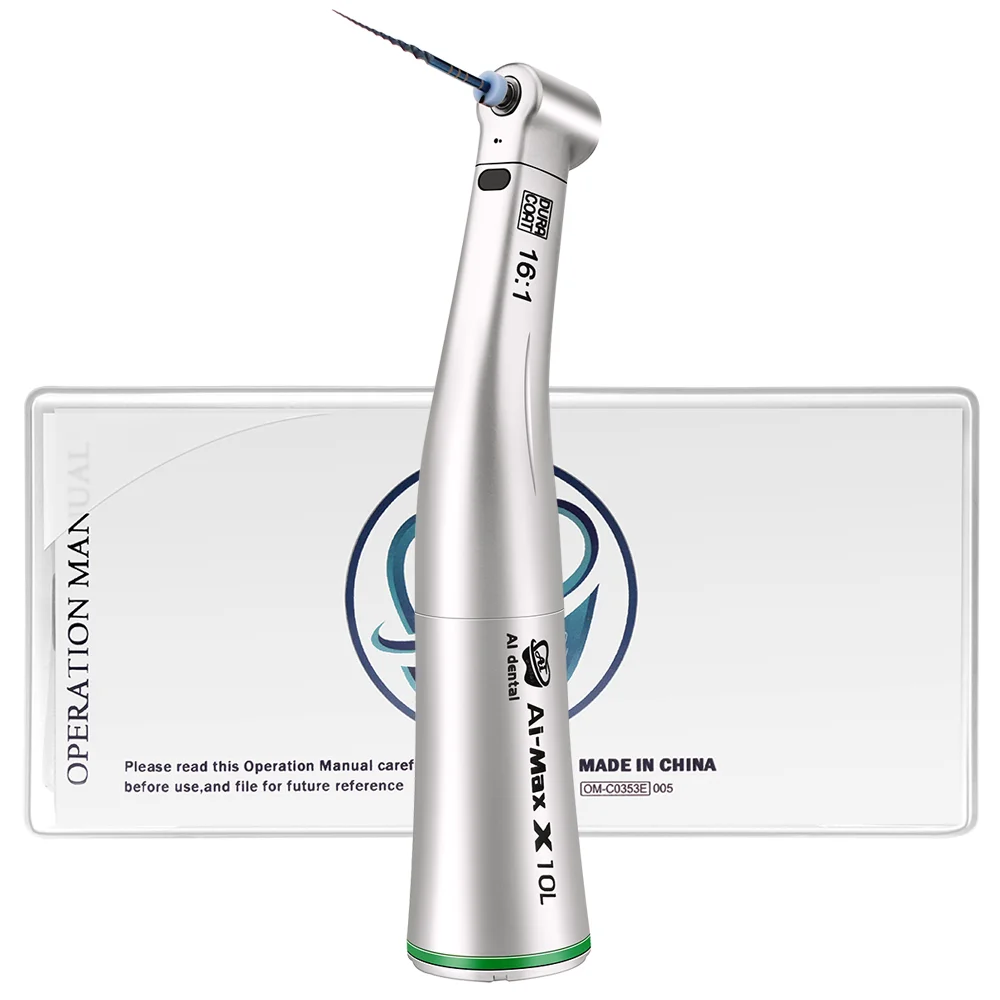 

AI-X10L Contra Angle Handpiece 16:1 Reduction Low Speed Single Spray For CA Burs With Fiber Optic E-Type Electric Dental Chair