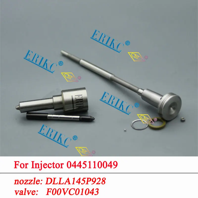 

0445110049 Injector Overhaul Repair Kits Nozzle Tip DLLA145P928 0433171618 Diesel Control Valve F00VC01043 For Bosch 0986435095