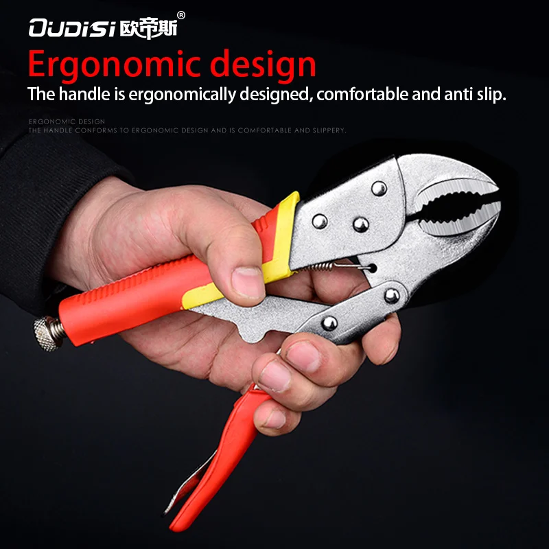 OUDISI อุตสาหกรรมใหม่รอบจมูกคีมแรงบิดสูงล็อค Vise คาร์บอนเหล็กเกลียวประแจ Strong Pipe Clamp ยึดมือเครื่องมือ
