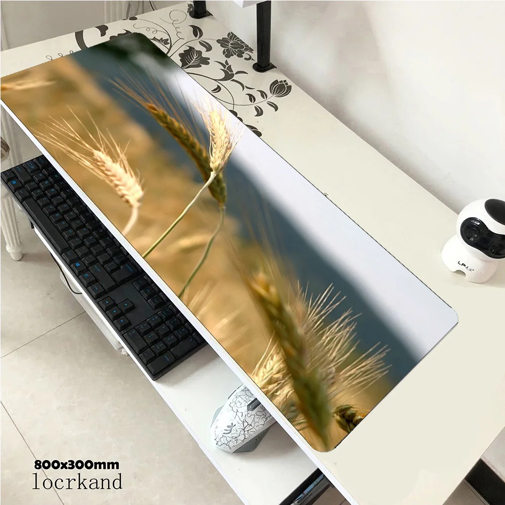 Wheat Earth mousepad locrkand gaming mouse pad pc computer 800x300x3mm gamer accessories mat gamers laptop hot protector pads