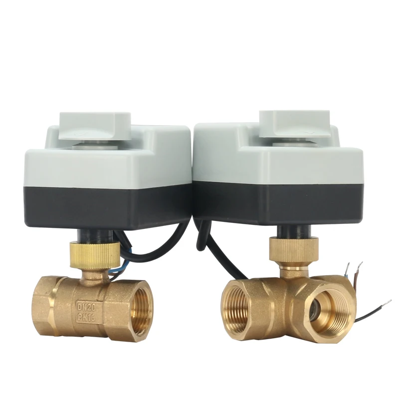 

DN15(G 1/2") to DN 50(G 2") 2 way 3 wires brass motorized ball valve/electric actuator motor with manual switch function