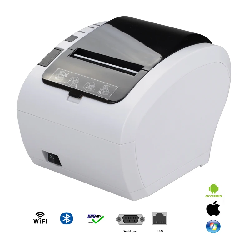 80mm Thermal Receipt Printer POS Billing Printer Wireless WIFI/Bluetooth Printer 300m/s  Auto Cutter Android/iOS/Windows ESC/POS