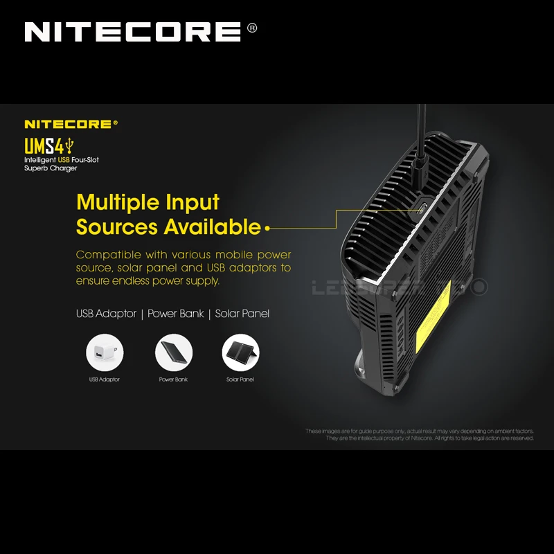 LCD Display NITECORE UMS4 / UMS2 Intelligent USB Four-slot Superb Charger