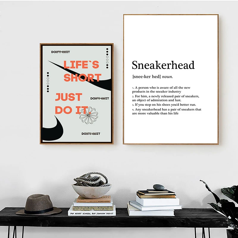 Fashion Sneaker Box Wall Posters Art Prints Modern Sneakerhead Quote Canvas Painting Wall Pictures Teenager Boys Room Decor