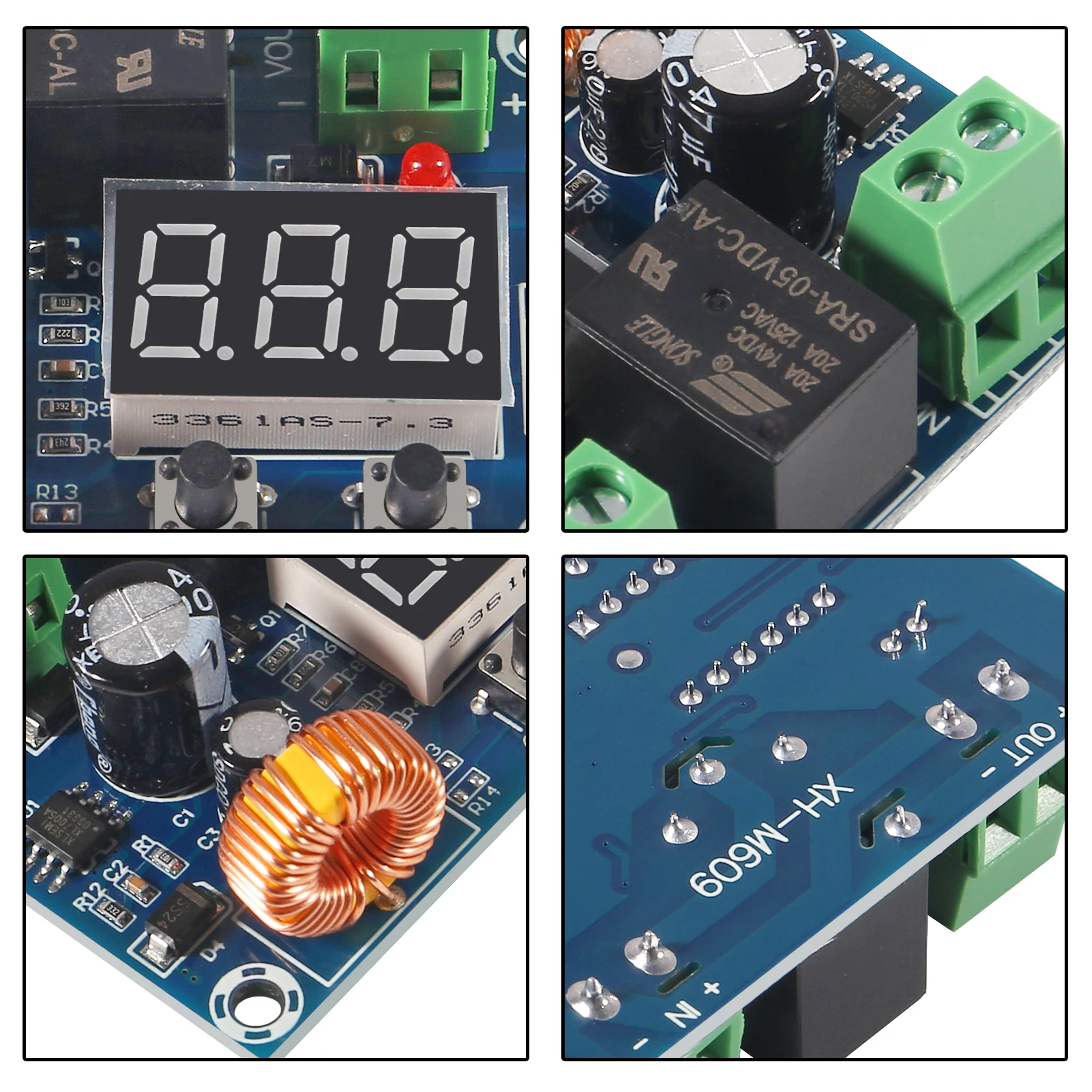 XH-M609 DC voltage protection module Lithium battery under voltage loss, low power, disconnect output 6-60V