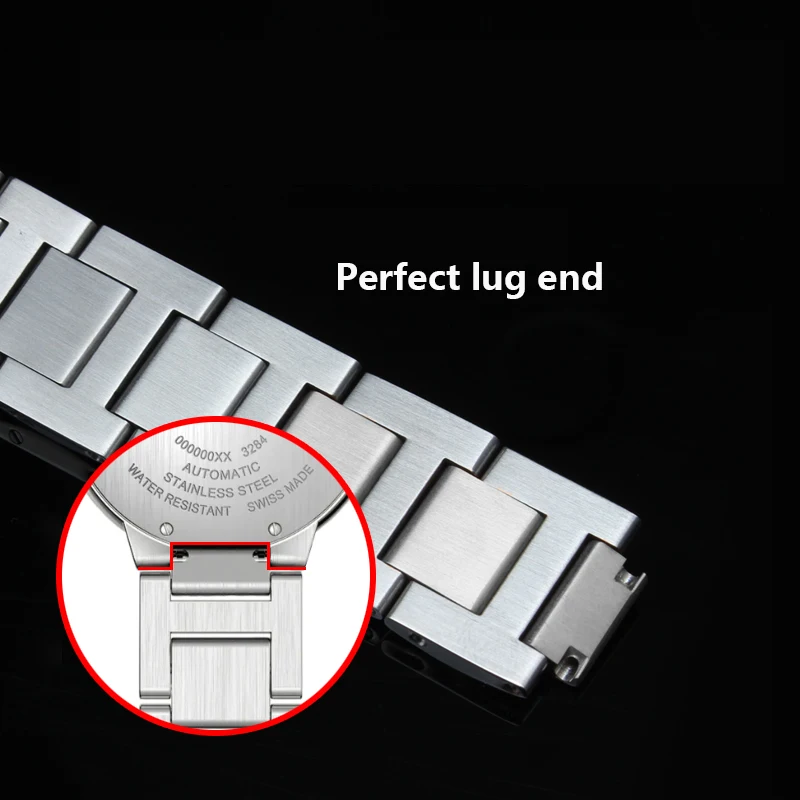 Stainless steel lug end watchband for Cartier Ballon Bleu series Watch strap14*8mm 16*8mm 18*11mm 20*12mm 22*14mm bracelet BAND