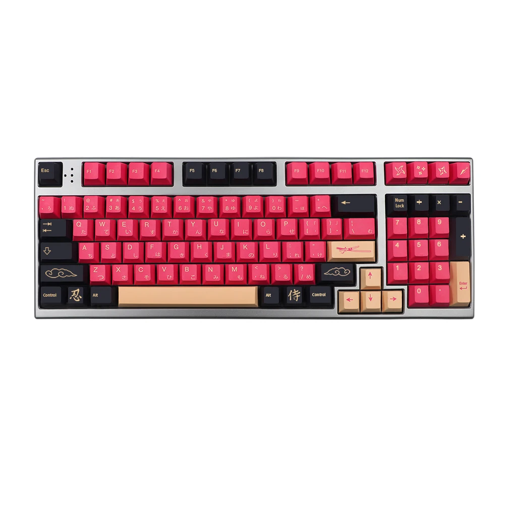 

135 Keys GMK Red Samurai PBT Keycap Cherry Profile Dye Subb For dz60/RK61/64/gk61/68/84/980/104/108 Mechanical Keyboard Key Cap