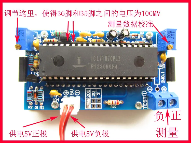 Voltímetro icl7107, peças para kit diy, produção eletrônica de cabeçote, voltímetro digital