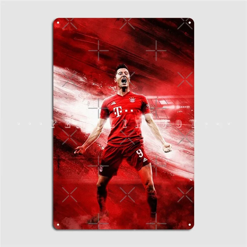 Robert Lewandowski Metal Sign Club Home Club Bar Personalized Garage Decoration Tin Sign Posters