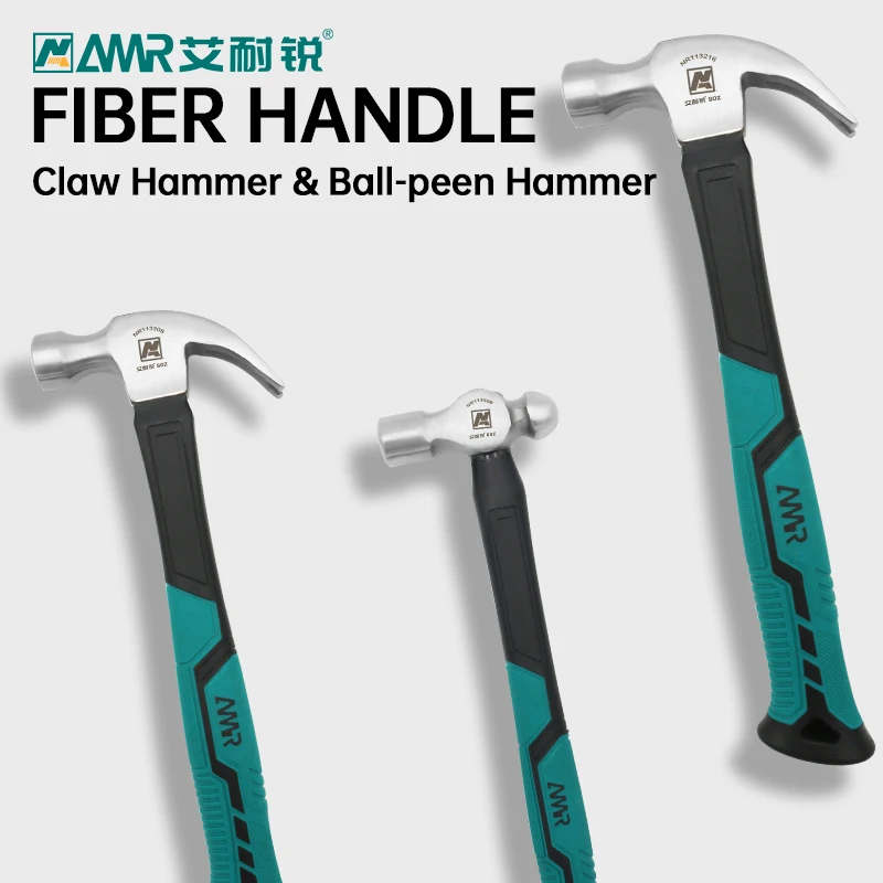 

Claw Hammers (16 oz, 8 oz) Ball Hammer with Sure-Grip Fiberglass Handles and Polished Steel Head