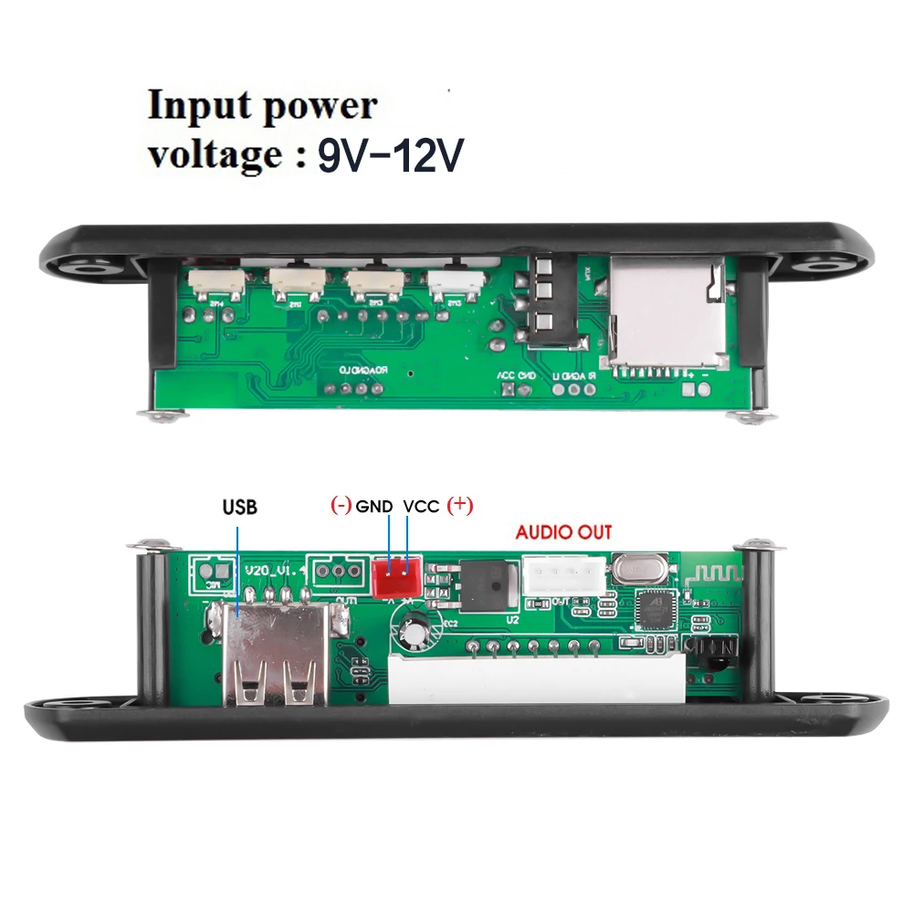 9V-12V MP3 WAV Decoder Board Car Audio Module supporto USB TF Card AUX FM Bluetooth 5.0 lettore MP3 con telecomando